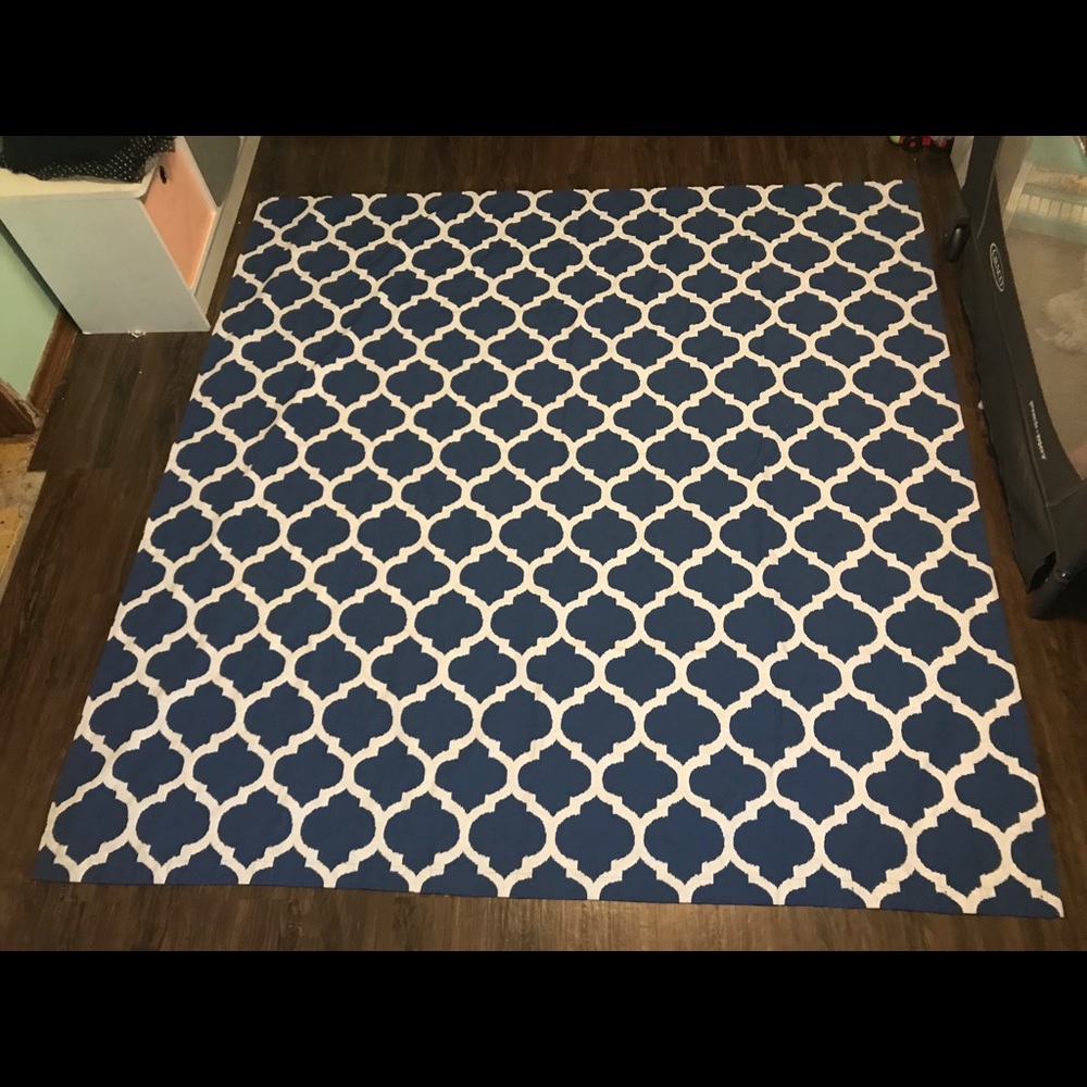 Threshold blue and white shower curtain